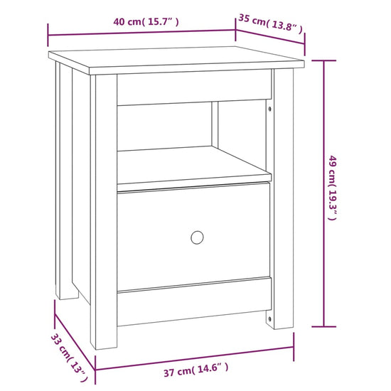 Nachtkastjes 2 st 40x35x49 cm massief grenenhout MeubelReus