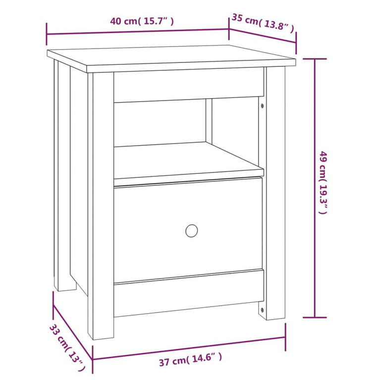 Nachtkastjes 2 st 40x35x49 cm massief grenenhout MeubelReus