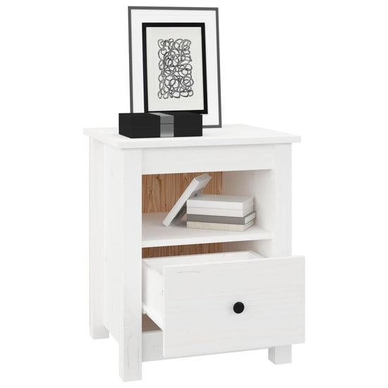 Nachtkastjes 2 st 40x35x49 cm massief grenenhout wit MeubelReus