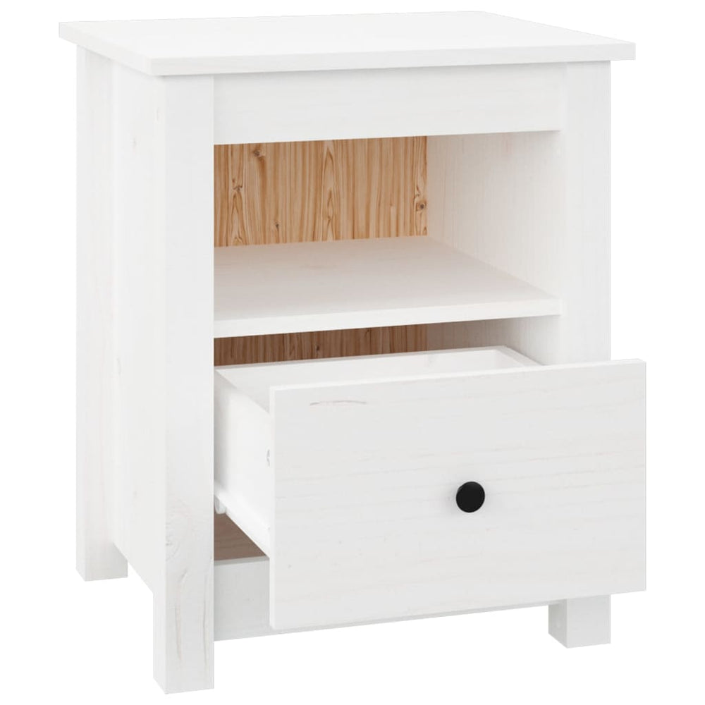 Nachtkastjes 2 st 40x35x49 cm massief grenenhout wit MeubelReus