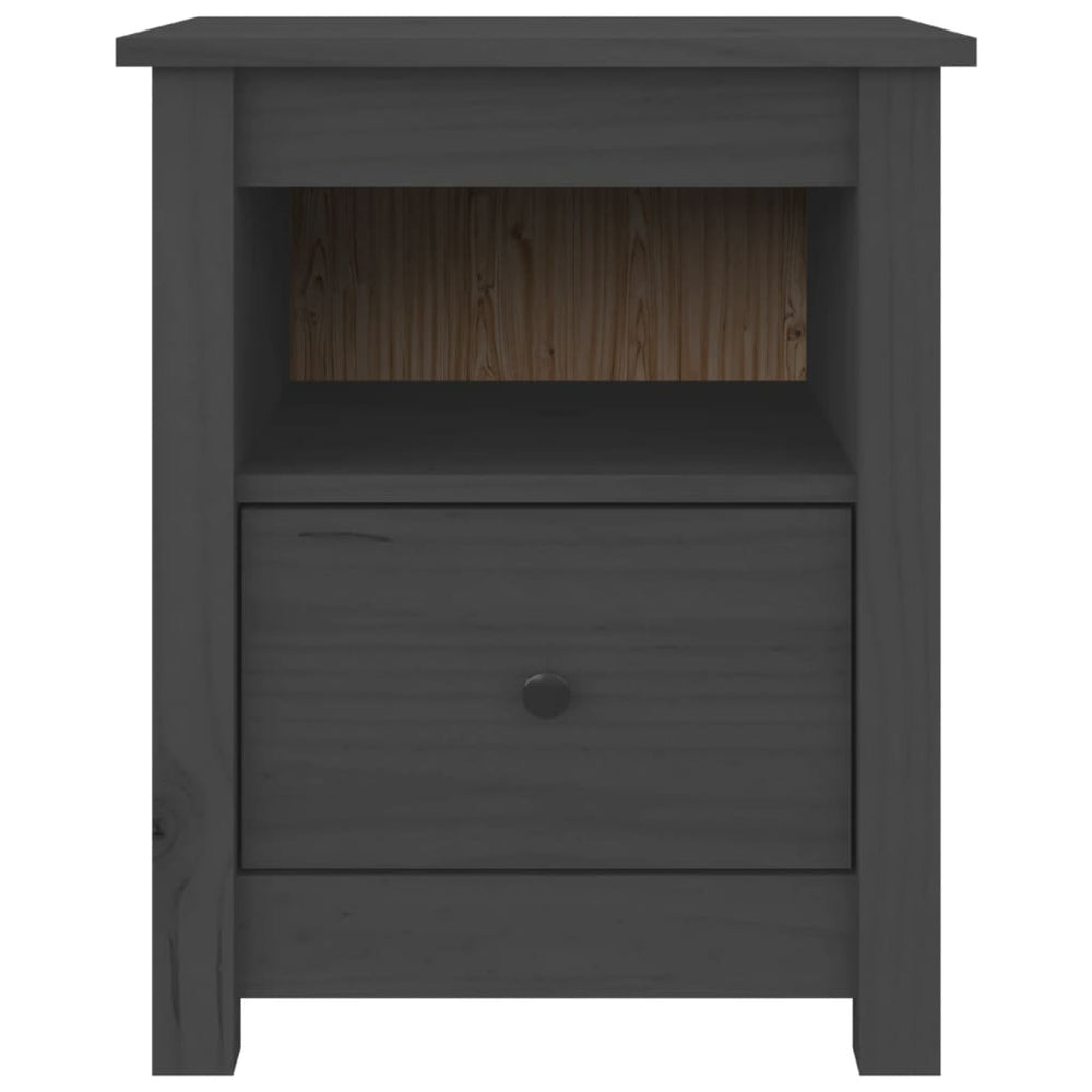 Nachtkastje 40x35x49 cm massief grenenhout grijs MeubelReus