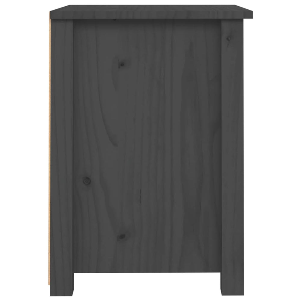 Nachtkastje 40x35x49 cm massief grenenhout grijs MeubelReus