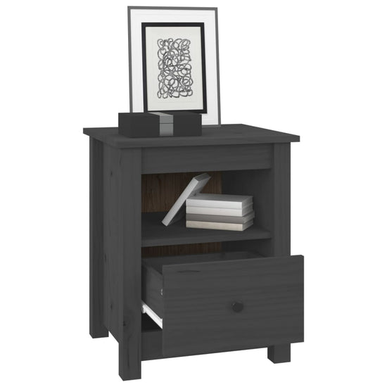 Nachtkastjes 2 st 40x35x49 cm massief grenenhout grijs MeubelReus