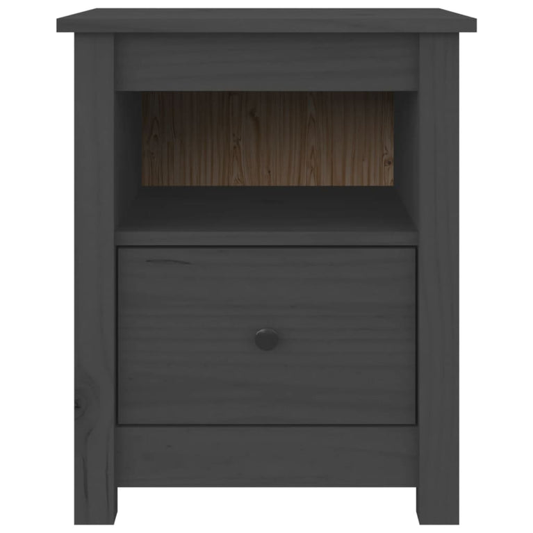 Nachtkastjes 2 st 40x35x49 cm massief grenenhout grijs MeubelReus