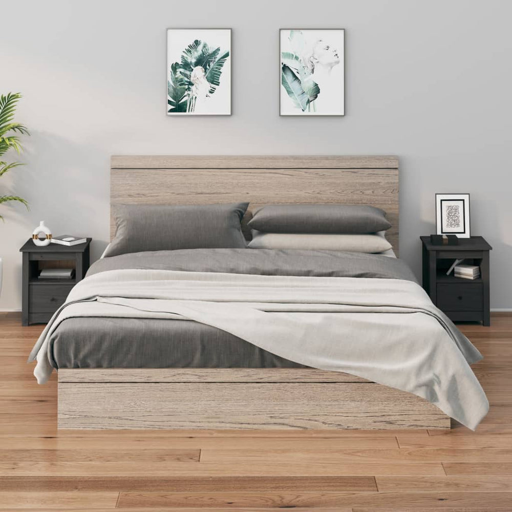 Nachtkastjes 2 st 40x35x49 cm massief grenenhout grijs MeubelReus