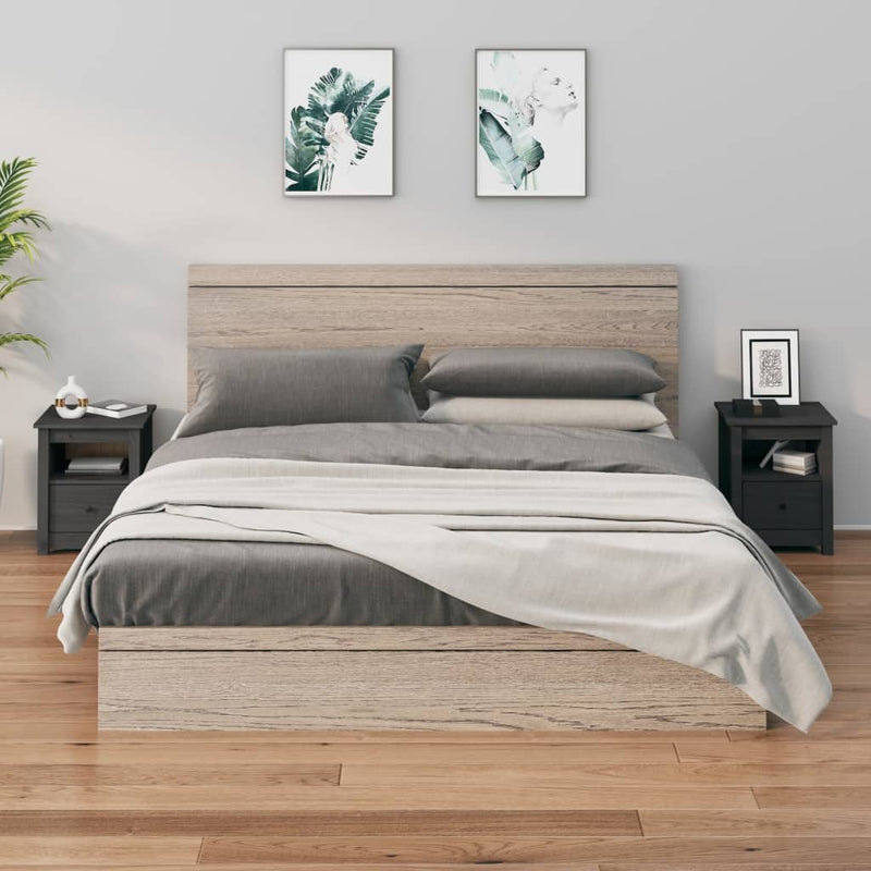 Nachtkastjes 2 st 40x35x49 cm massief grenenhout grijs MeubelReus