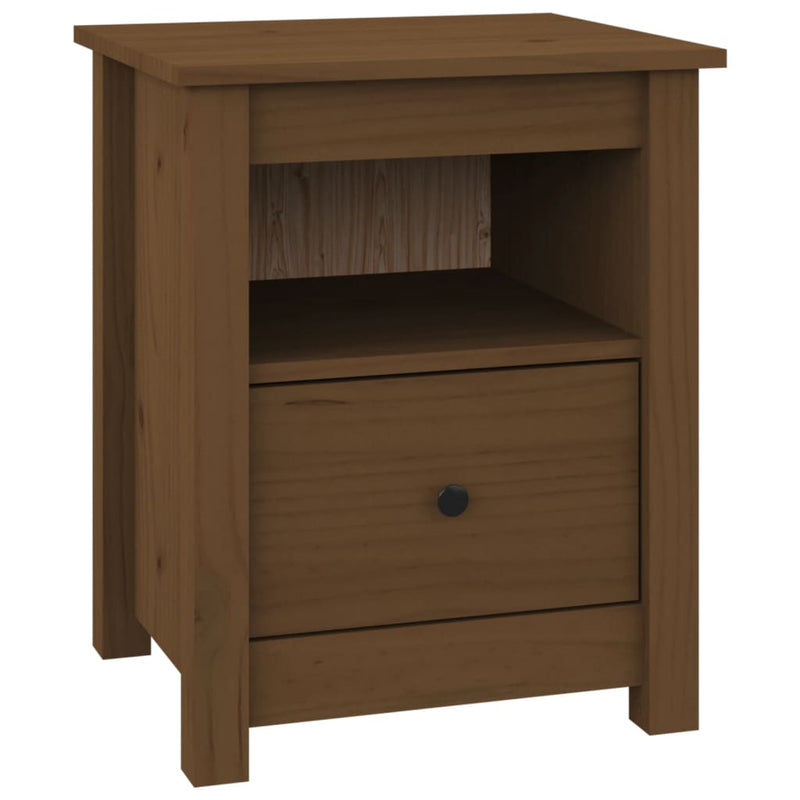 Nachtkastje 40x35x49 cm massief grenenhout honingbruin MeubelReus
