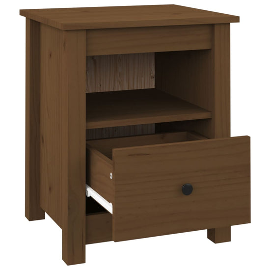Nachtkastje 40x35x49 cm massief grenenhout honingbruin MeubelReus