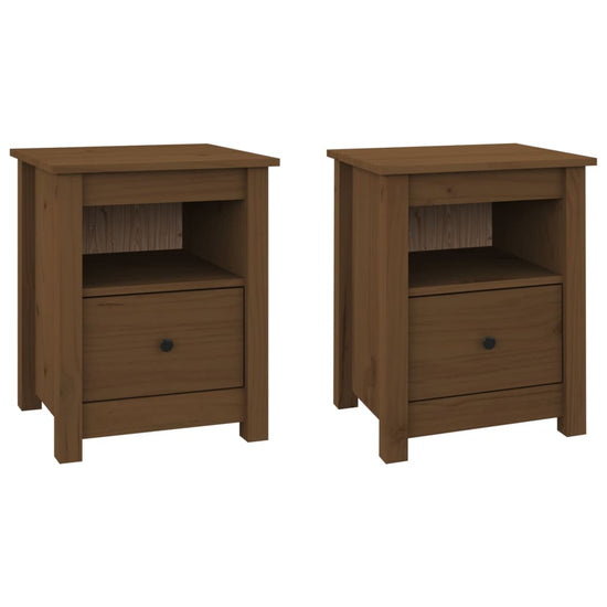 Nachtkastjes 2 st 40x35x49 cm massief grenenhout honingbruin MeubelReus