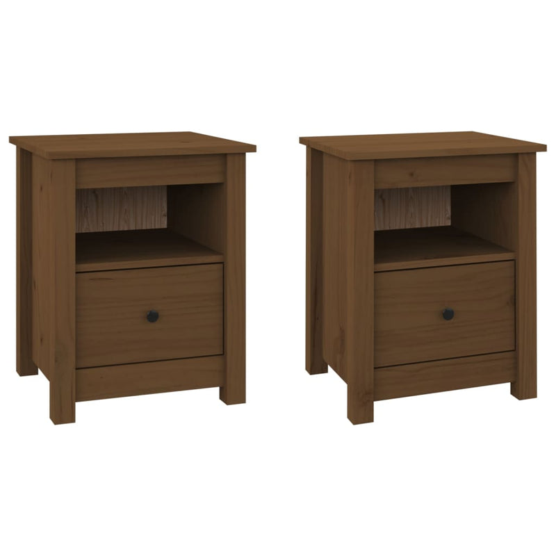 Nachtkastjes 2 st 40x35x49 cm massief grenenhout honingbruin MeubelReus