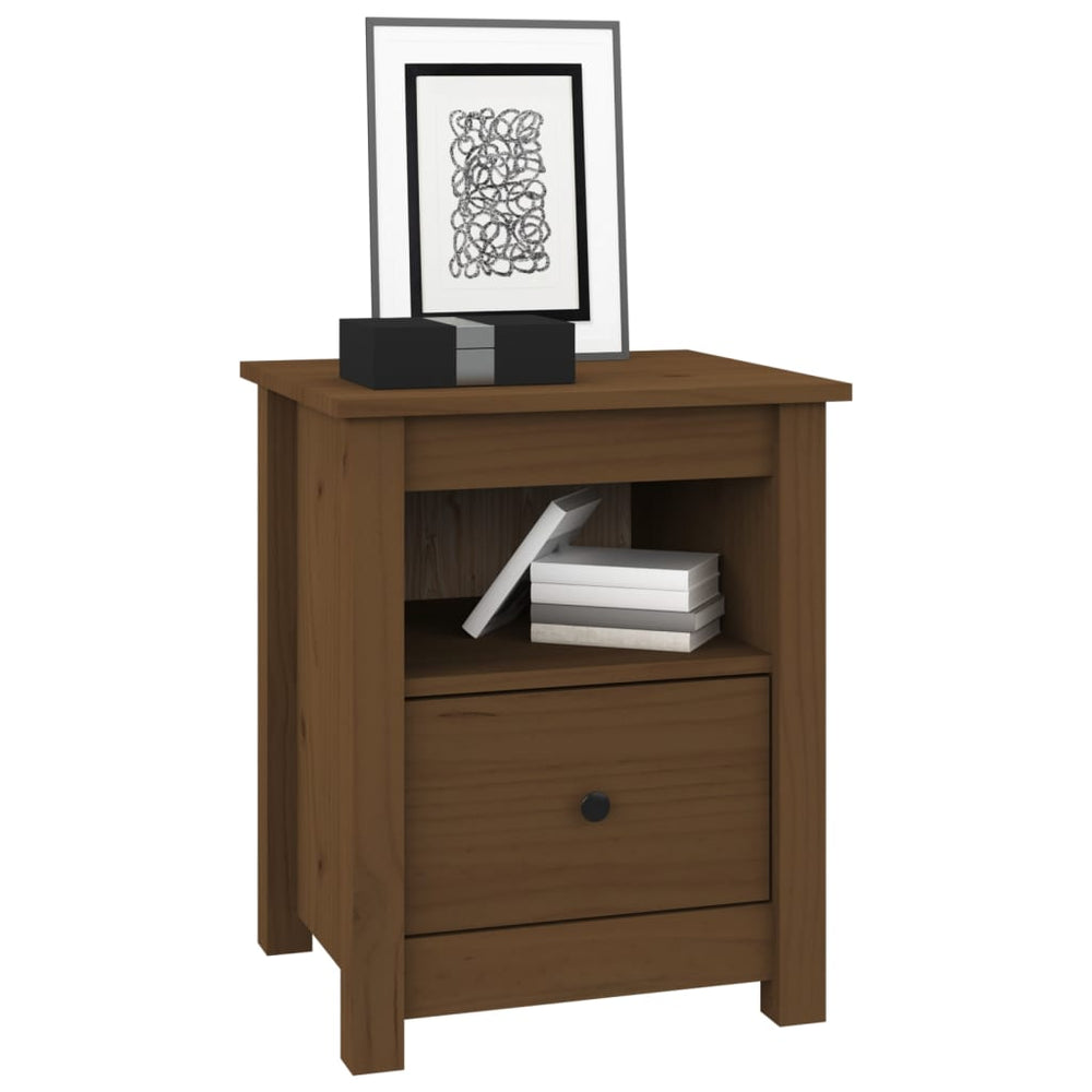 Nachtkastjes 2 st 40x35x49 cm massief grenenhout honingbruin MeubelReus