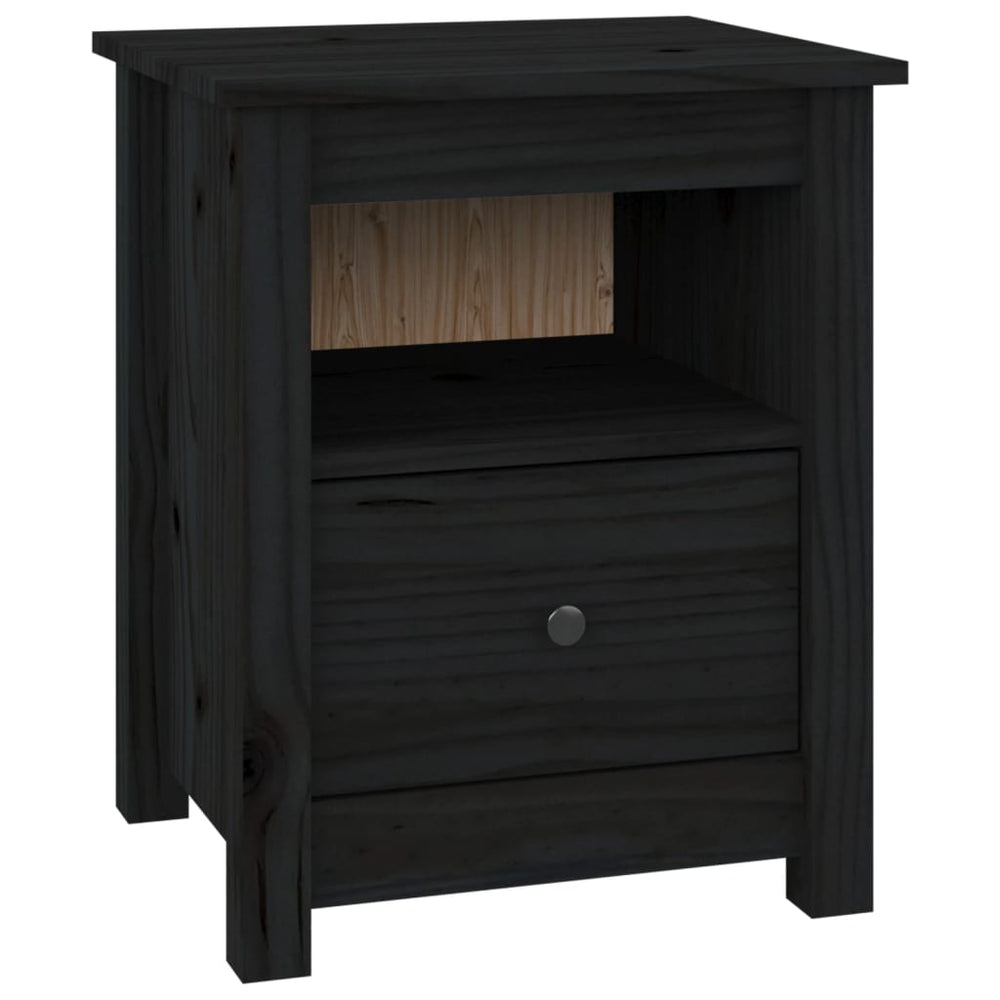 Nachtkastjes 2 st 40x35x49 cm massief grenenhout zwart MeubelReus