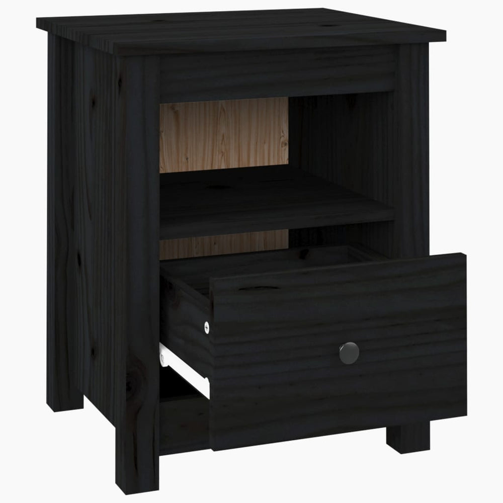 Nachtkastjes 2 st 40x35x49 cm massief grenenhout zwart MeubelReus