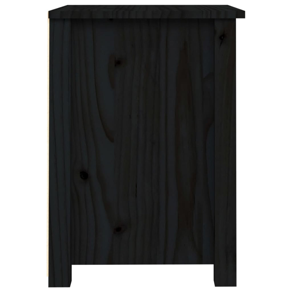 Nachtkastjes 2 st 40x35x49 cm massief grenenhout zwart MeubelReus