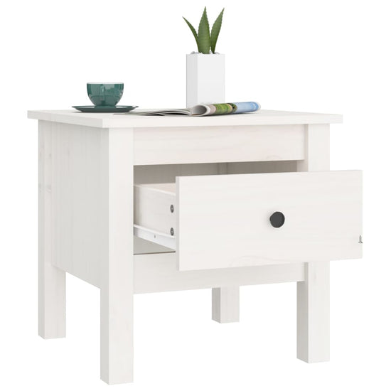 Bijzettafels 2 st 40x40x39 cm massief grenenhout wit MeubelReus