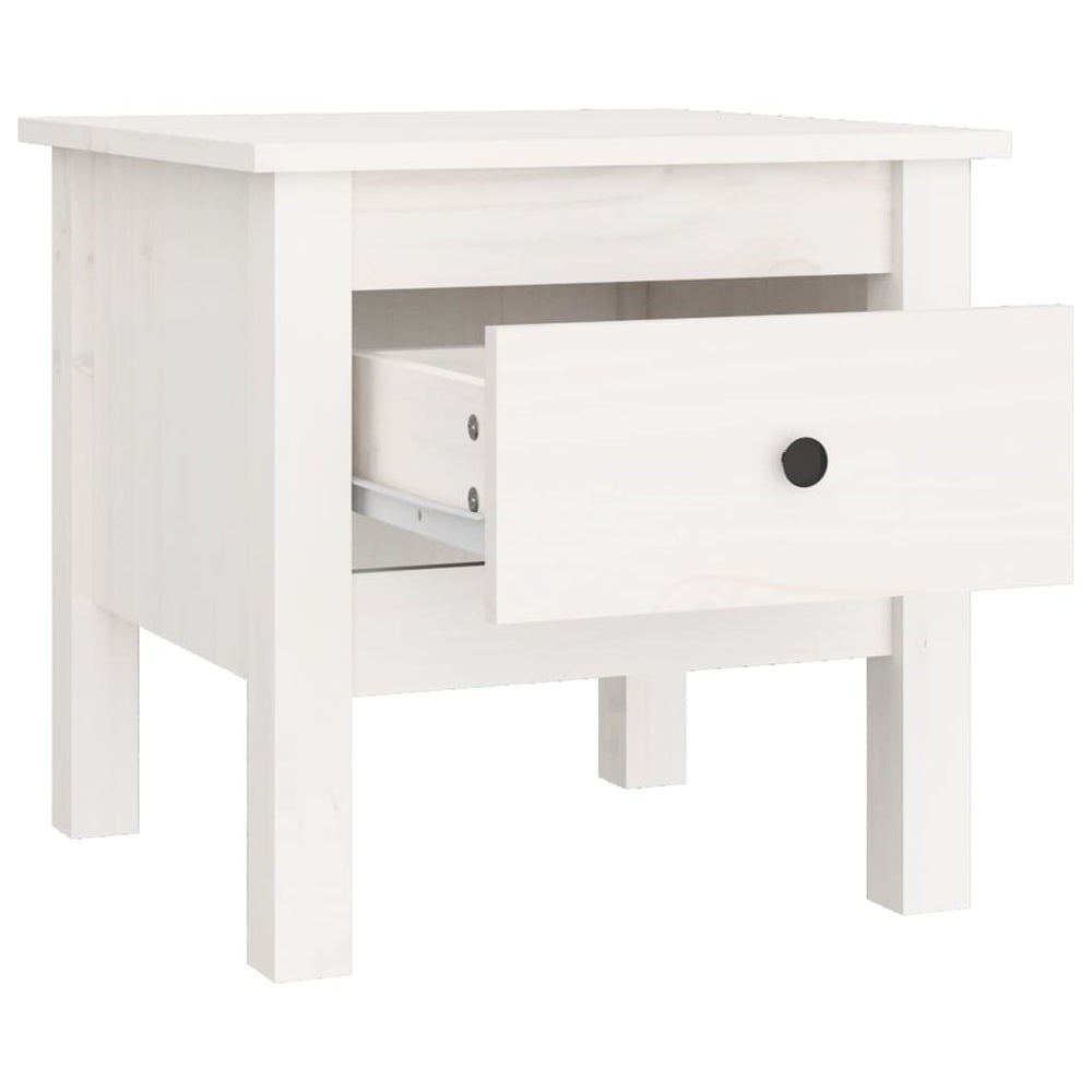 Bijzettafels 2 st 40x40x39 cm massief grenenhout wit MeubelReus