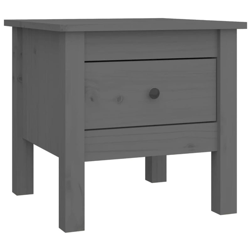 Bijzettafel 40x40x39 cm massief grenenhout grijs MeubelReus