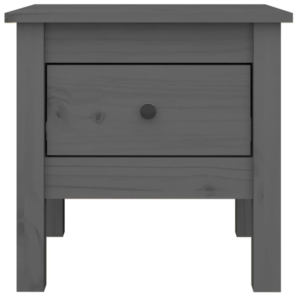 Bijzettafel 40x40x39 cm massief grenenhout grijs MeubelReus