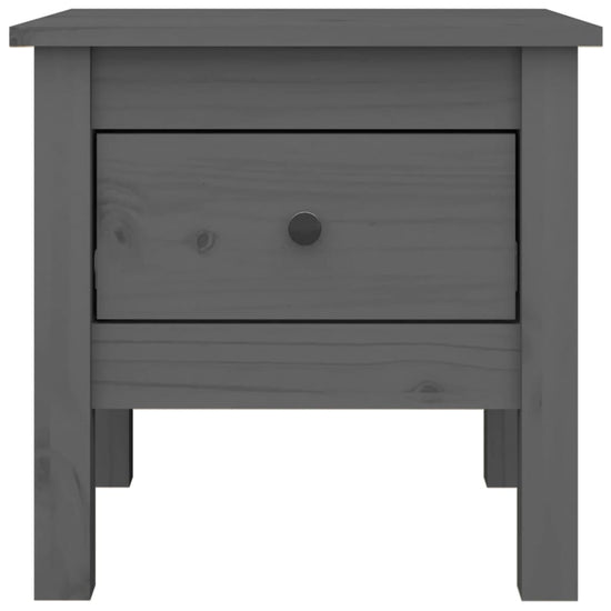 Bijzettafel 40x40x39 cm massief grenenhout grijs MeubelReus