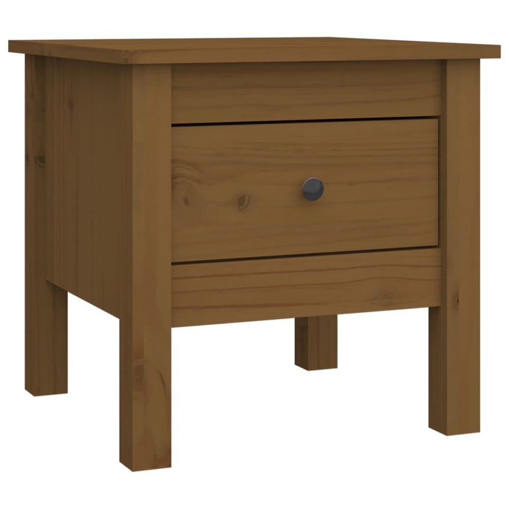 Bijzettafel 40x40x39 cm massief grenenhout honingbruin MeubelReus