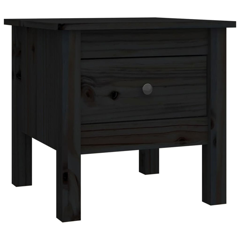 Bijzettafel 40x40x39 cm massief grenenhout zwart MeubelReus