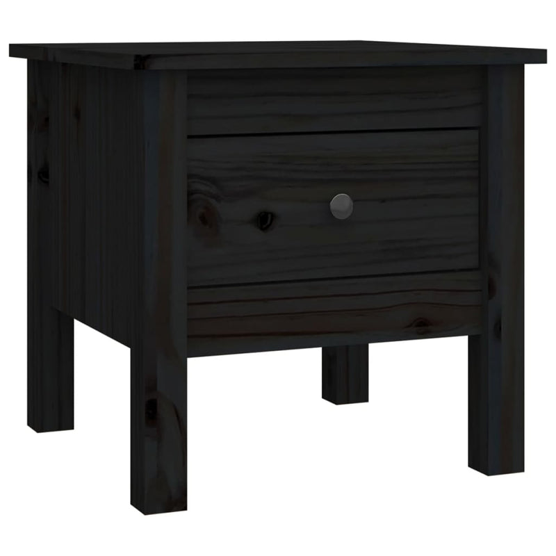 Bijzettafel 40x40x39 cm massief grenenhout zwart MeubelReus