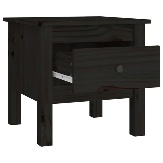 Bijzettafels 2 st 40x40x39 cm massief grenenhout zwart MeubelReus
