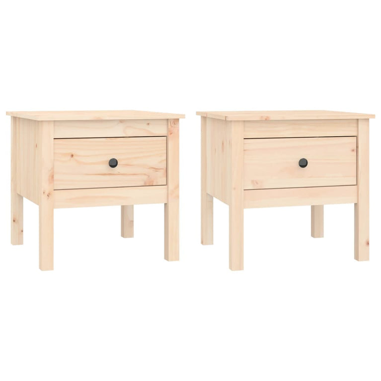 Bijzettafels 2 st 50x50x49 cm massief grenenhout MeubelReus
