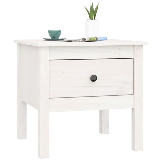 Bijzettafels 2 st 50x50x49 cm massief grenenhout wit MeubelReus