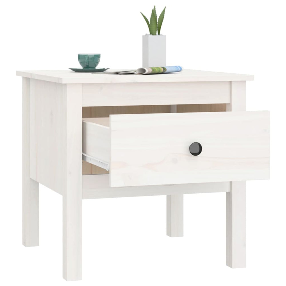 Bijzettafels 2 st 50x50x49 cm massief grenenhout wit MeubelReus