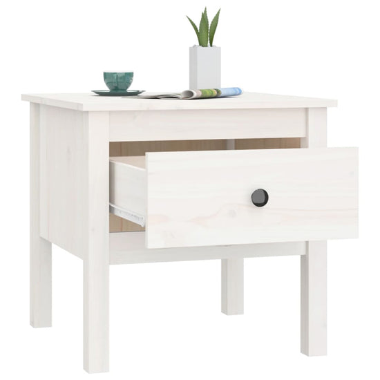 Bijzettafels 2 st 50x50x49 cm massief grenenhout wit MeubelReus
