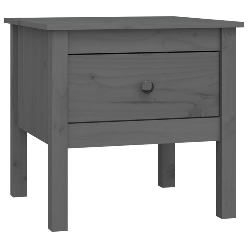 Bijzettafel 50x50x49 cm massief grenenhout grijs MeubelReus