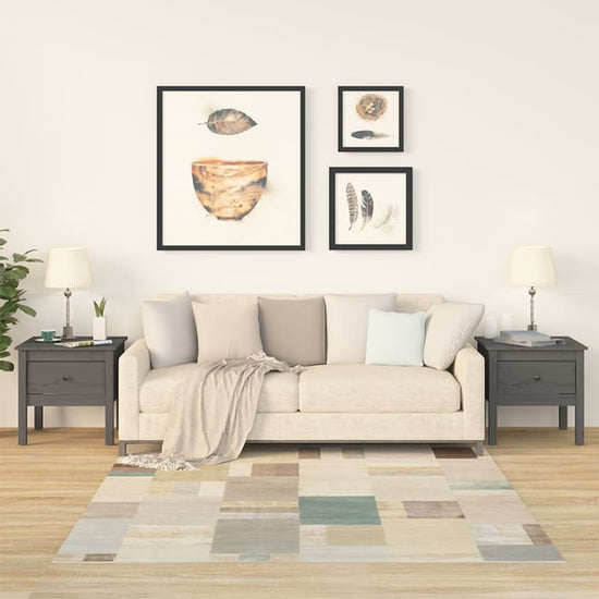 Bijzettafels 2 st 50x50x49 cm massief grenenhout grijs MeubelReus