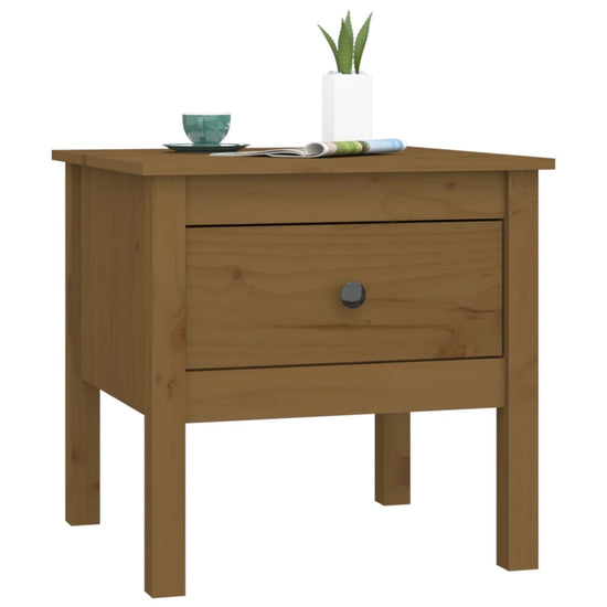 Bijzettafel 50x50x49 cm massief grenenhout honingbruin MeubelReus