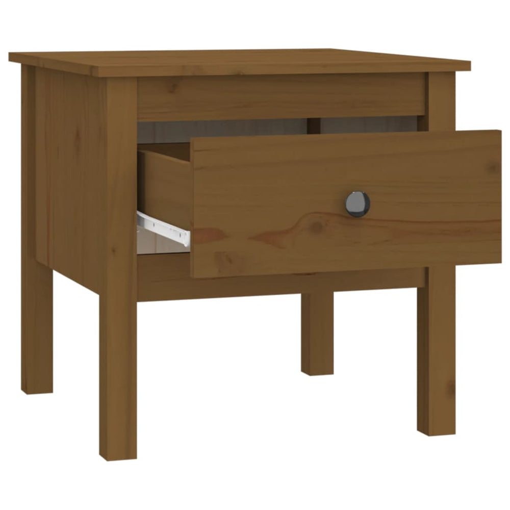 Bijzettafel 50x50x49 cm massief grenenhout honingbruin MeubelReus