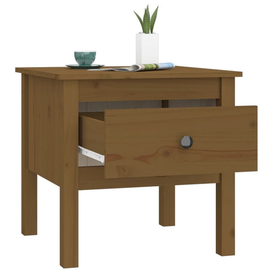 Bijzettafels 2 st 50x50x49 cm massief grenenhout honingbruin MeubelReus