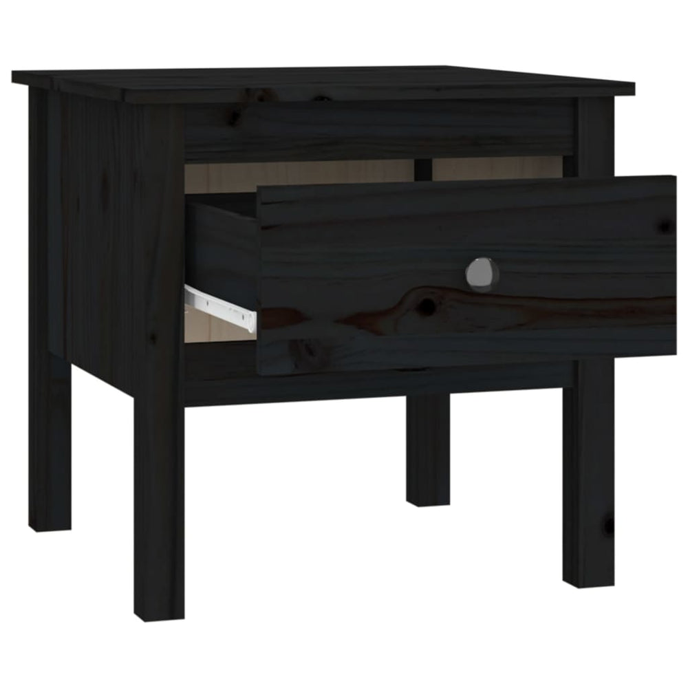 Bijzettafel 50x50x49 cm massief grenenhout zwart MeubelReus