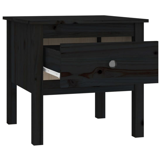 Bijzettafel 50x50x49 cm massief grenenhout zwart MeubelReus