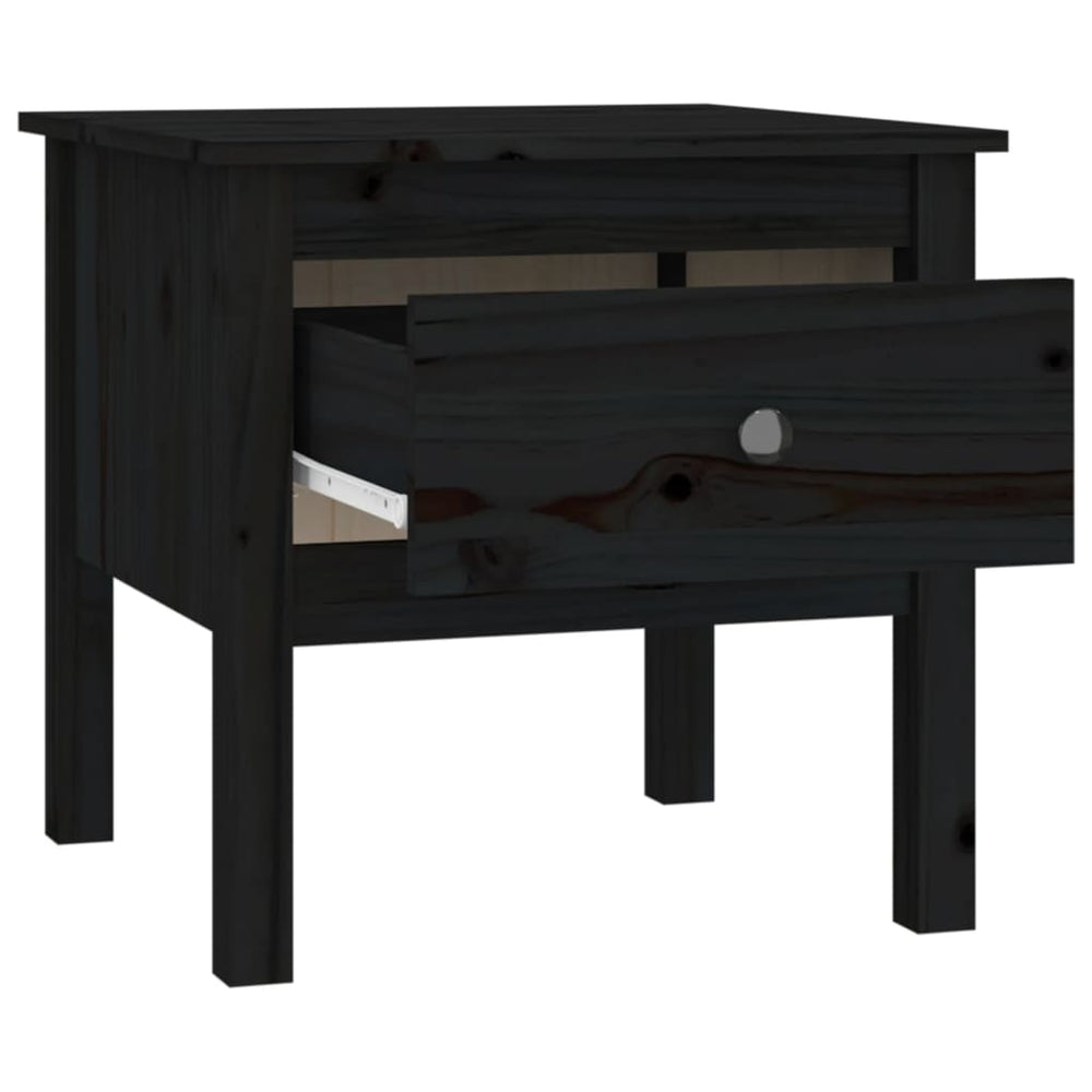 Bijzettafels 2 st 50x50x49 cm massief grenenhout zwart MeubelReus