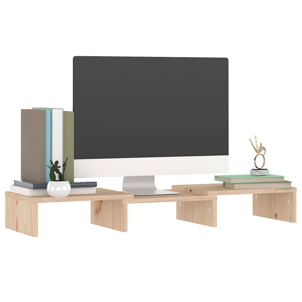 Monitorstandaard 60x24x10,5 cm massief grenenhout MeubelReus