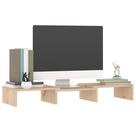 Monitorstandaard 60x24x10,5 cm massief grenenhout MeubelReus