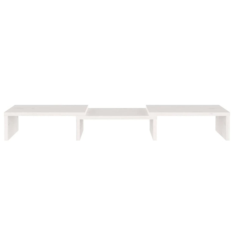 Monitorstandaard 60x24x10,5 cm massief grenenhout wit