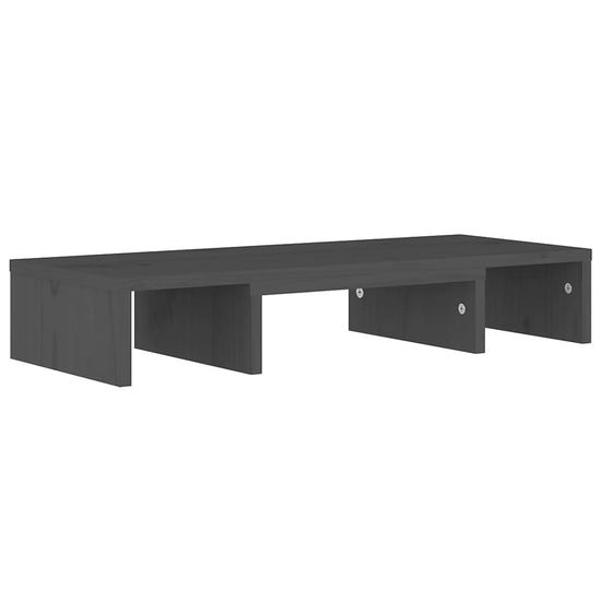 Monitorstandaard 60x24x10,5 cm massief grenenhout grijs MeubelReus