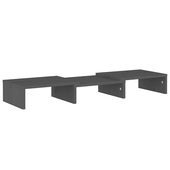 Monitorstandaard 60x24x10,5 cm massief grenenhout grijs MeubelReus