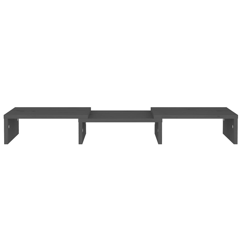 Monitorstandaard 60x24x10,5 cm massief grenenhout grijs MeubelReus