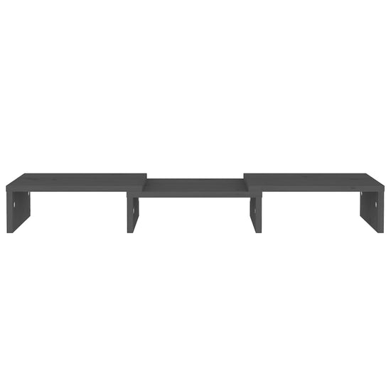 Monitorstandaard 60x24x10,5 cm massief grenenhout grijs MeubelReus