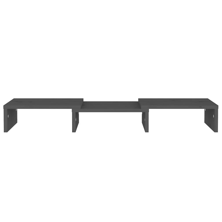 Monitorstandaard 60x24x10,5 cm massief grenenhout grijs MeubelReus