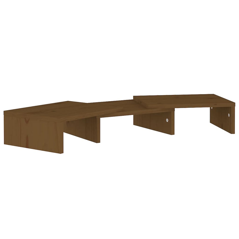 Monitorstandaard 60x24x10,5 cm massief grenenhout honingbruin MeubelReus