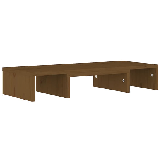 Monitorstandaard 60x24x10,5 cm massief grenenhout honingbruin MeubelReus