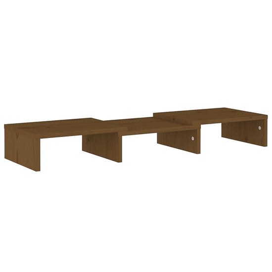 Monitorstandaard 60x24x10,5 cm massief grenenhout honingbruin MeubelReus